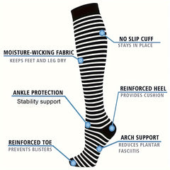 3 Pairs Anti-Slip Compression Socks for Outdoor Activities