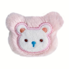 2pcs Cartoon Rabbit Bear Plush Brooches Bag Decoration DIY Clothing