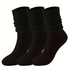3 Pairs Men's Candy Crew Socks - Breathable Comfy Casual Unisex Socks