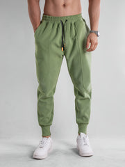 Men's Drawstring Solid Sweatpants Warm Casual Jogger Pants