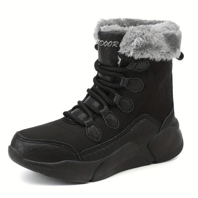 Waterproof Plush Lined Snow Boots Thermal Tactical Military High Top Boots