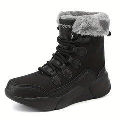 Waterproof Plush Lined Snow Boots Thermal Tactical Military High Top Boots