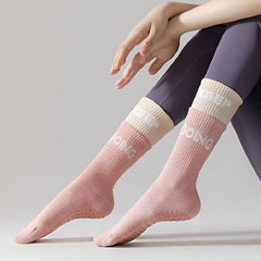 2 in 1 Non-slip Mid Calf Socks for Outdoor Yoga