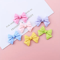 10pcs Mixed DIY Macaron Bow Earrings Hair Charms Resin Accessories