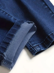 Slim Fit Ripped Cotton Jeans Mens Casual Street Style Distressed Mid Stretch Den
