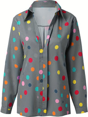 Polka Dot Print Long Sleeve Shirt