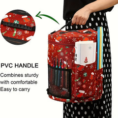 Christmas Theme Yarn Bag Knitting Storage Crochet Cylinder Portable