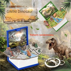 3D Dino Fold Book Keychain Puzzle Toy for Astronaut Fans