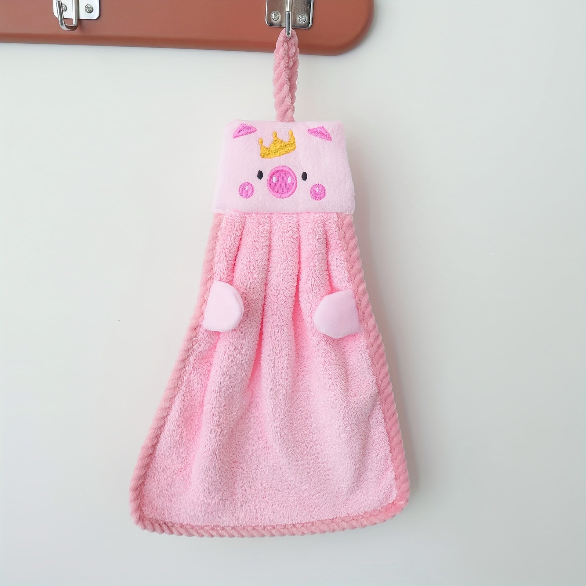 Cartoon Piggy Hanging Towel Soft Cotton Fingertip Towel