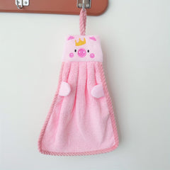 Cartoon Piggy Hanging Towel Soft Cotton Fingertip Towel