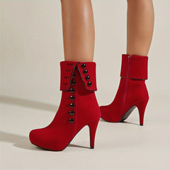 Stiletto High Heel Suede Ankle Boots for Women