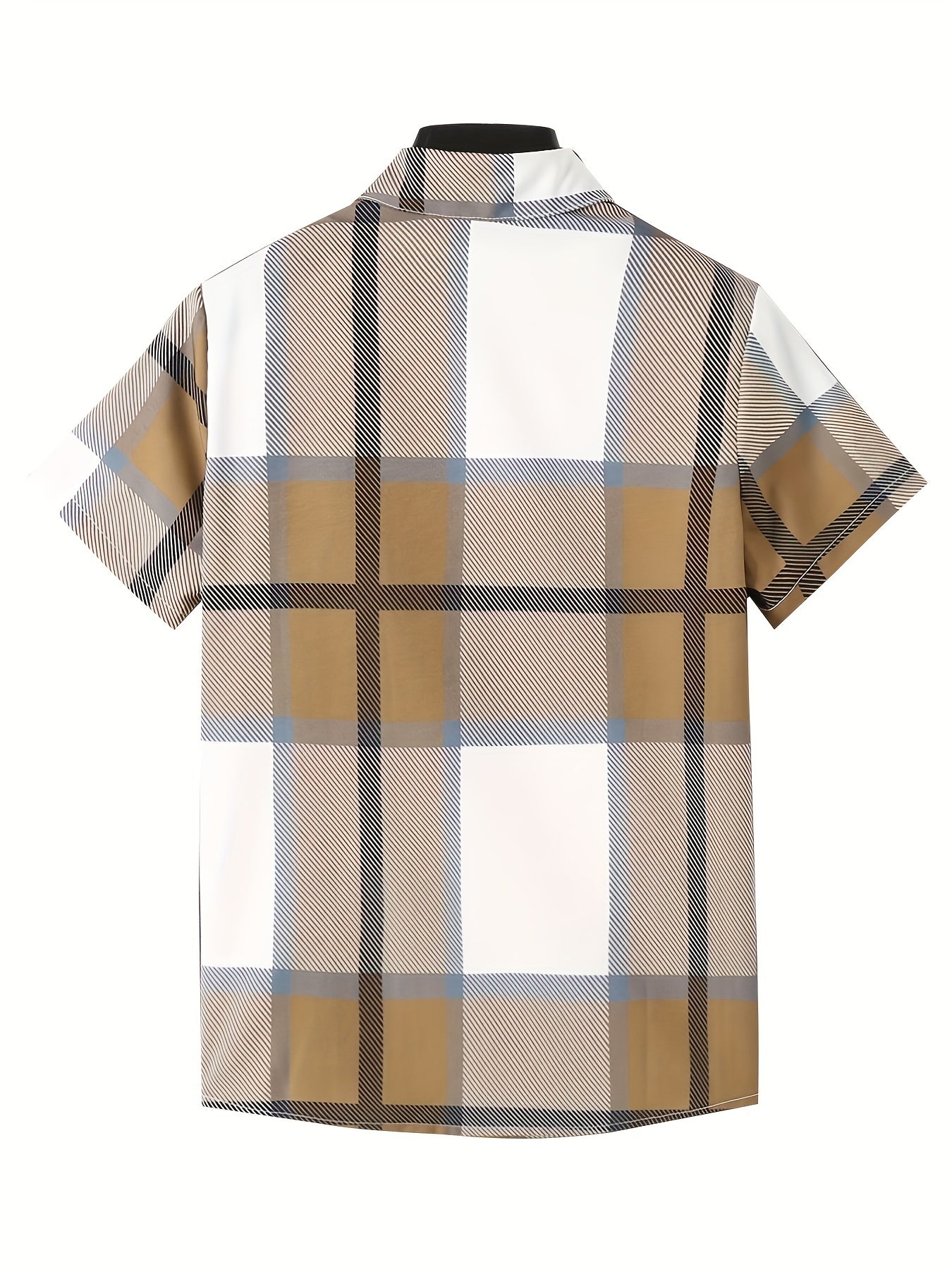Plaid Print Short Sleeve Shirt for Boys