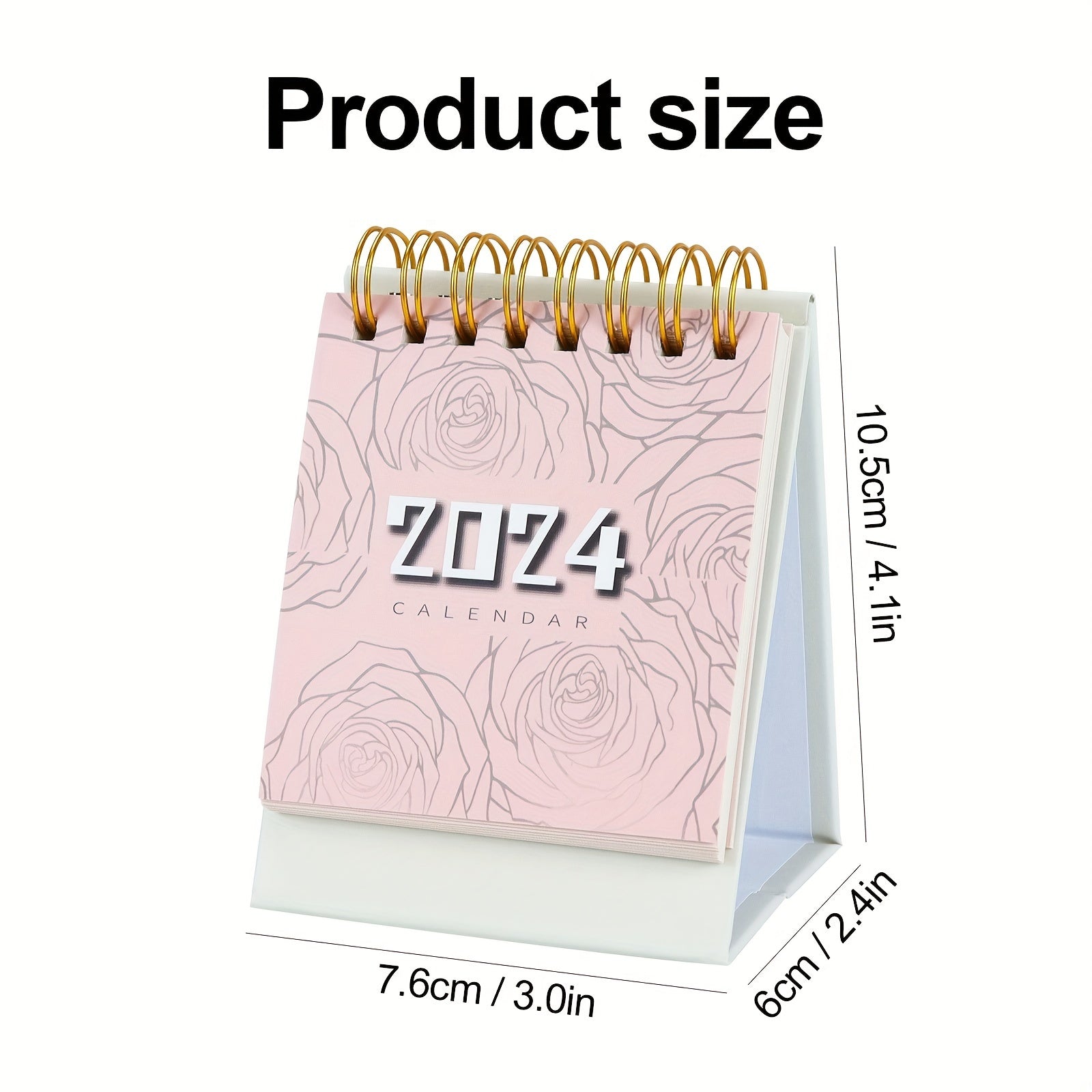 Mini Rose Desk Calendar Pink Rose Pattern