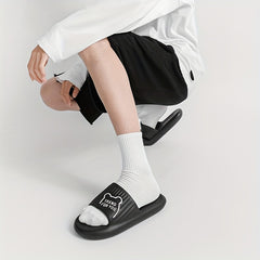 Men's Lightweight Non Slip Open Toe Slides for Bathroom Beach Summer