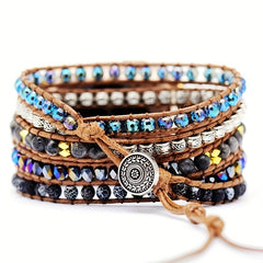 Bohemian Wrap Watch Weathered Agate Beaded Strap