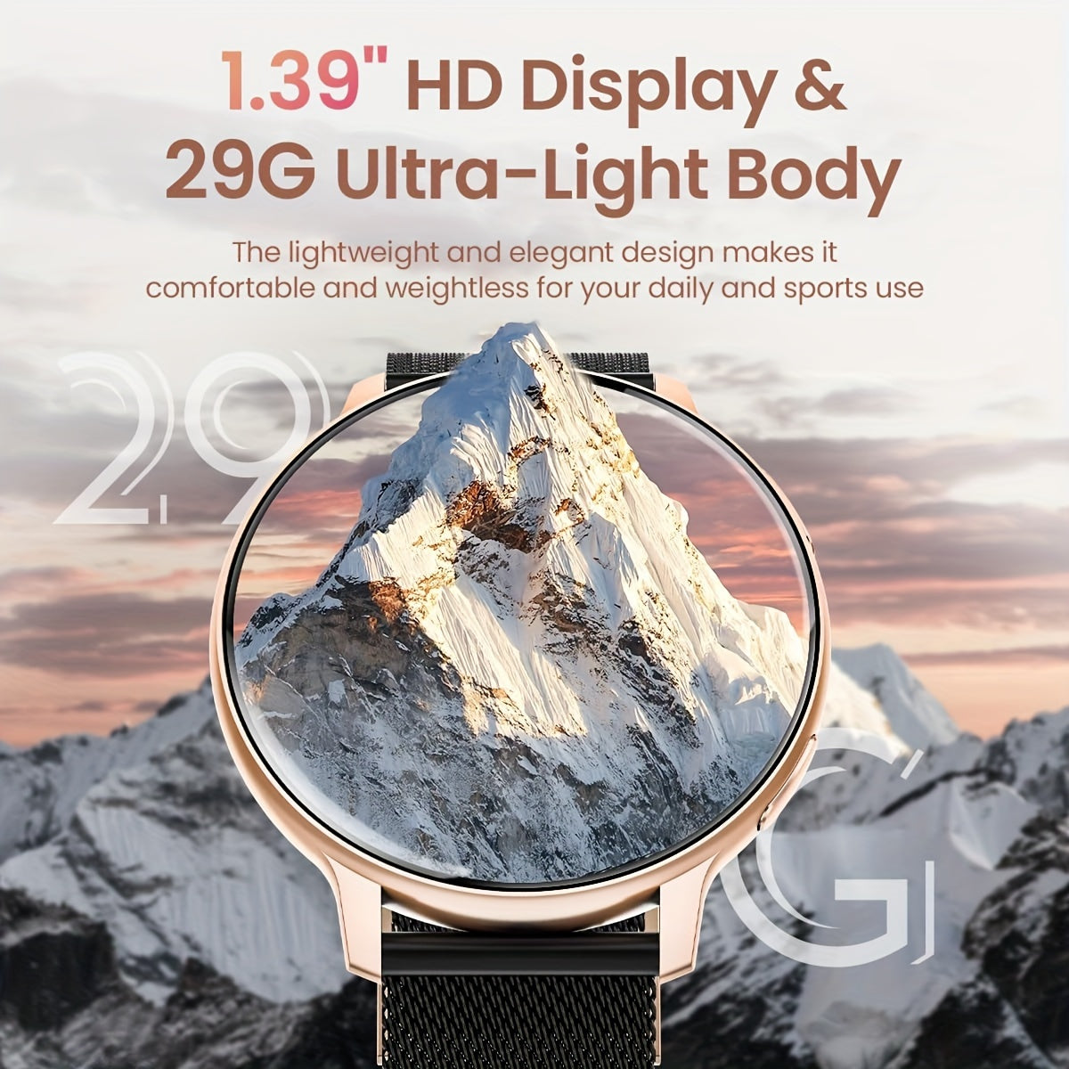 100 Sports Modes Smartwatch with Women's Health Features