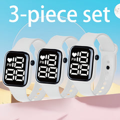 Boho Style Digital Watches Sporty Silicone Strap Plastic Case
