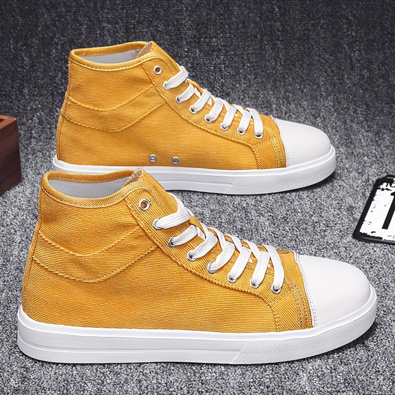 Women's Yellow Canvas High Top Sneakers