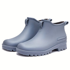 Women's Waterproof Medium Tube Rain Boots Solid Non slip Outdoor Rain Boots