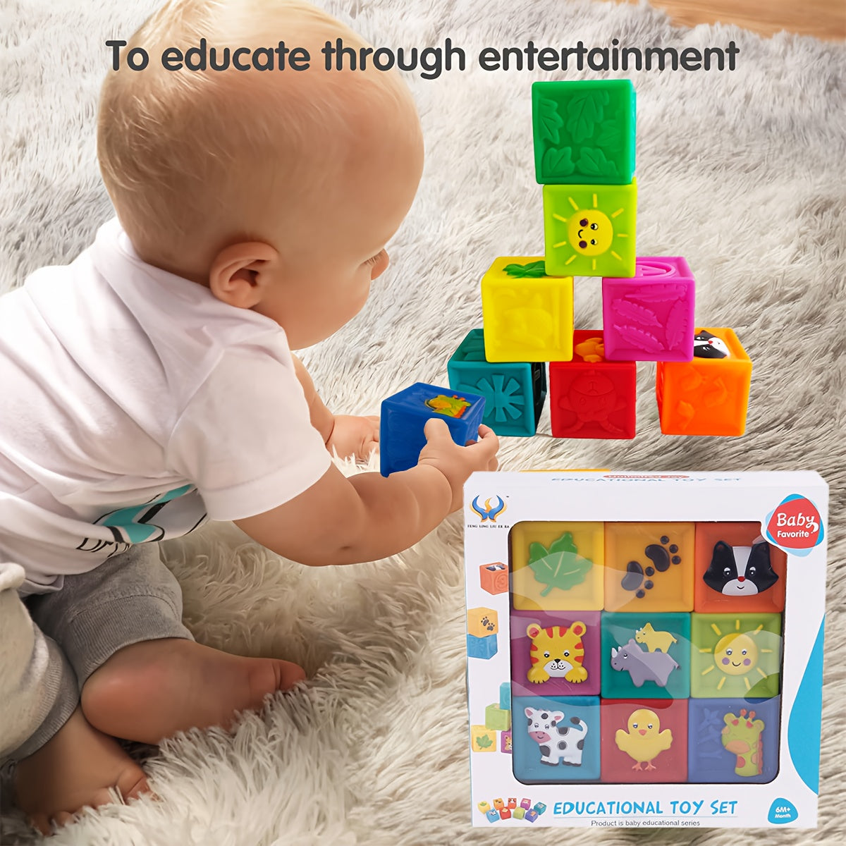 Soft Blocks Stacking Toys for Babies
