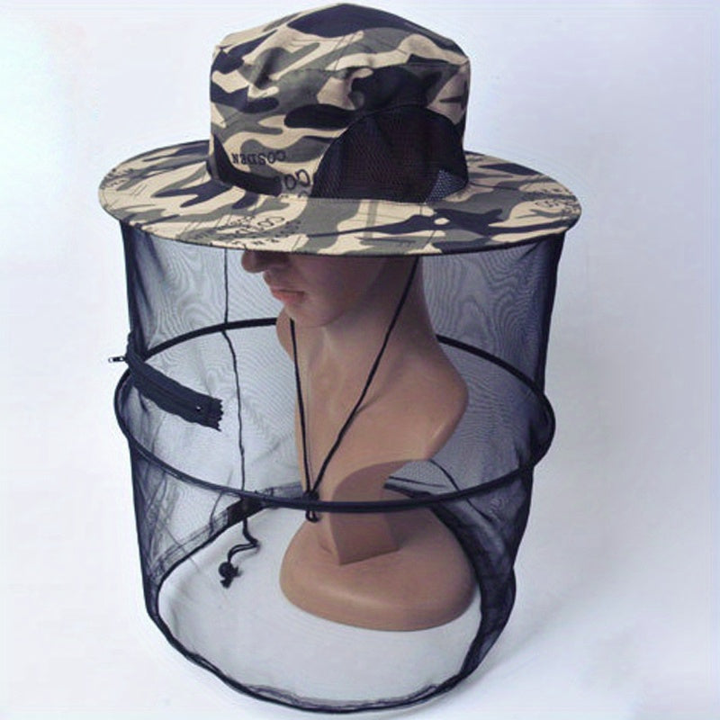 Unisex SunShade Large Brim Hat with Mosquito Protection