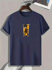Thief Print Men's Graphic Tee for Summer