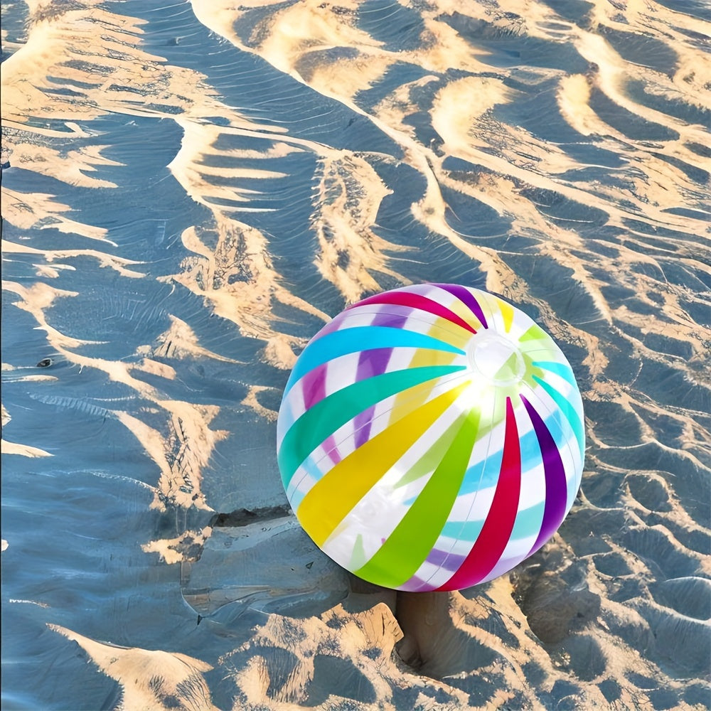 Colorful Striped Beach Ball 8 inch PVC Material Non Feathered