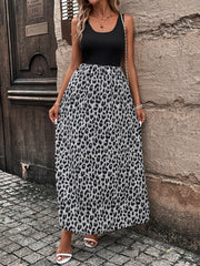 Paisley Print Splicing Maxi Dress Sleeveless Crew Neck
