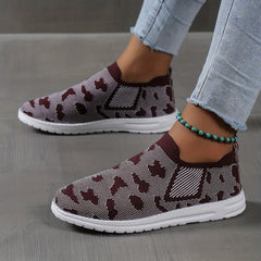 Women's Colorblock Woven Sneakers Low Round Toe Soft Sole Shoes