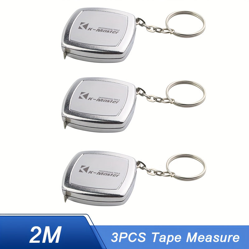 2M Retractable Ruler Measure Tape Mini Keychain Portable Tape Measure