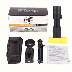 High-Powered Monocular Telescope with Tripod and Phone Clip