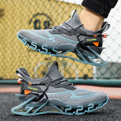 Men's Breathable Blade Shoes Running Athletic Sneakers Grey