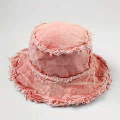 Vintage Denim Bucket Hat Wide Brim Sun Cap