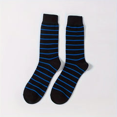 Men's Striped Crew Socks Antibacterial Breathable Comfortable Socks