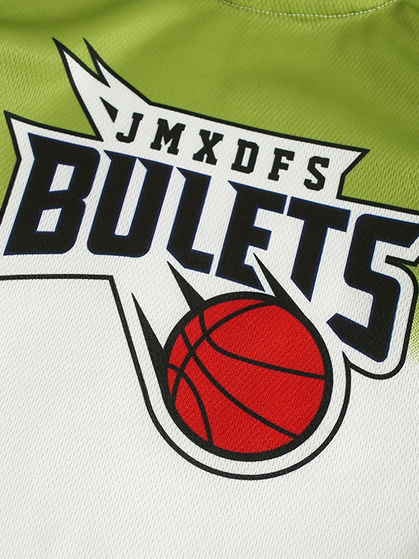 Boys Basketball & Letter Graphic T-Shirt & Shorts Jersey Set