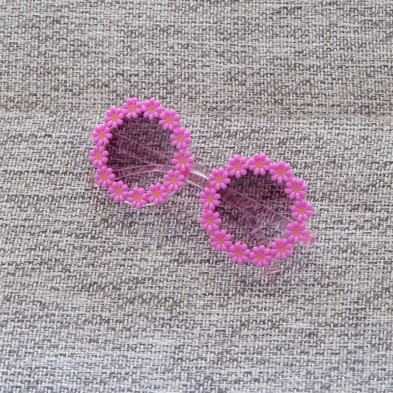 Girls Daisy Flower Sunglasses Round Kids Accessories