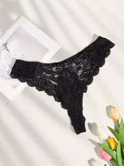 Floral Lace Cut Out High Waist Panties