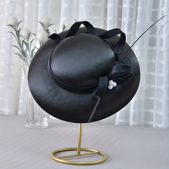 Hepburn Style French Fascinator Hats Faux Pearl Decor Derby Hats