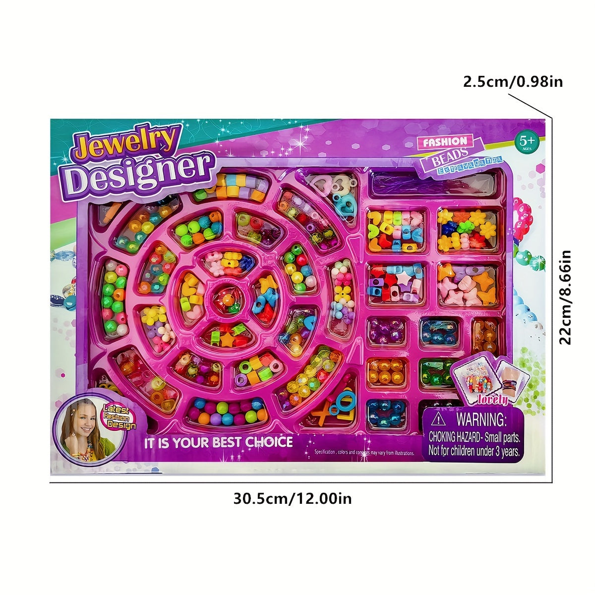 Colorful Bead Crafts Kit for Kids, DIY Jewelry Making Set
