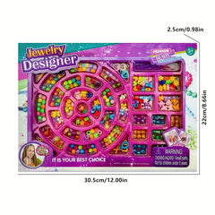 Colorful Bead Crafts Kit for Kids, DIY Jewelry Making Set