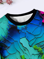 Girls Boys Paint Pigment Pattern Crew Neck Sweatshirt