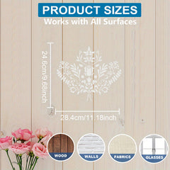 1pc PET Hollow Out Drawing Stencils Paint Bamboo Brushes Crown Craft Supplies