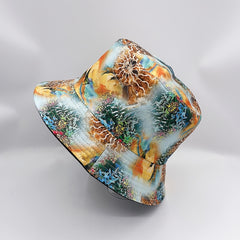 Under Sea Print Reversible Cotton Basin Hat UV Protection Travel Beach Hats