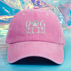 DOG MOM Baseball Cap Distressed Dad Hat Outdoor Sun Hats For Women