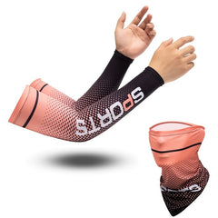 Cooling Arm Sleeves & Face Gaiter Set UV Protective Sunscreen