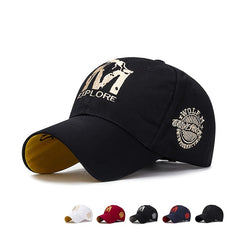 Unisex Breathable Baseball Cap with M Letter Embroidery