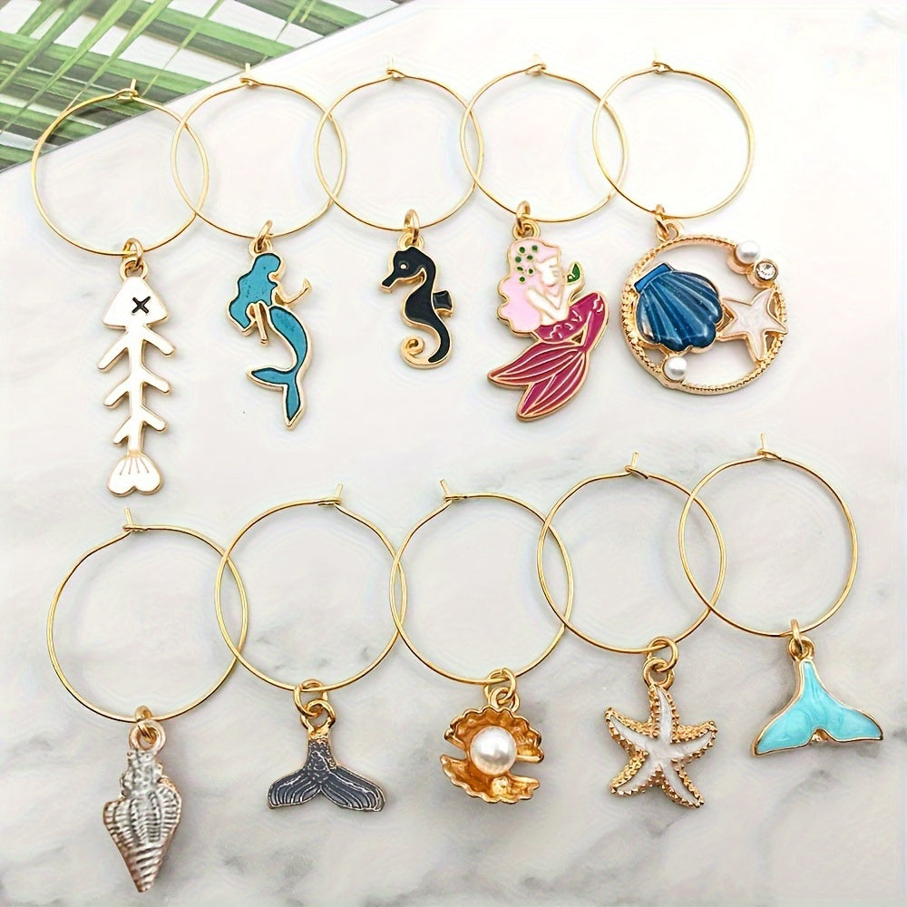 12pcs Cup Decorative Wine Glass Charms Markers Stainless Steel