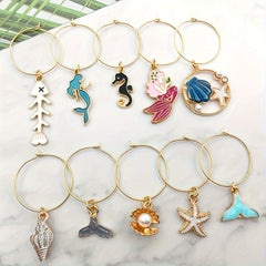 12pcs Cup Decorative Wine Glass Charms Markers Stainless Steel