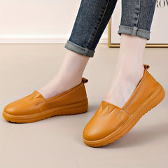 Women's Flat Faux Leather Loafers Lightweight Shoes