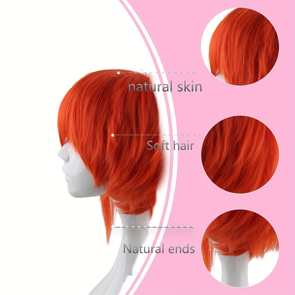 Men's Orange Wig Chemical Fiber Wig Hair Accessories